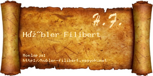 Hübler Filibert névjegykártya